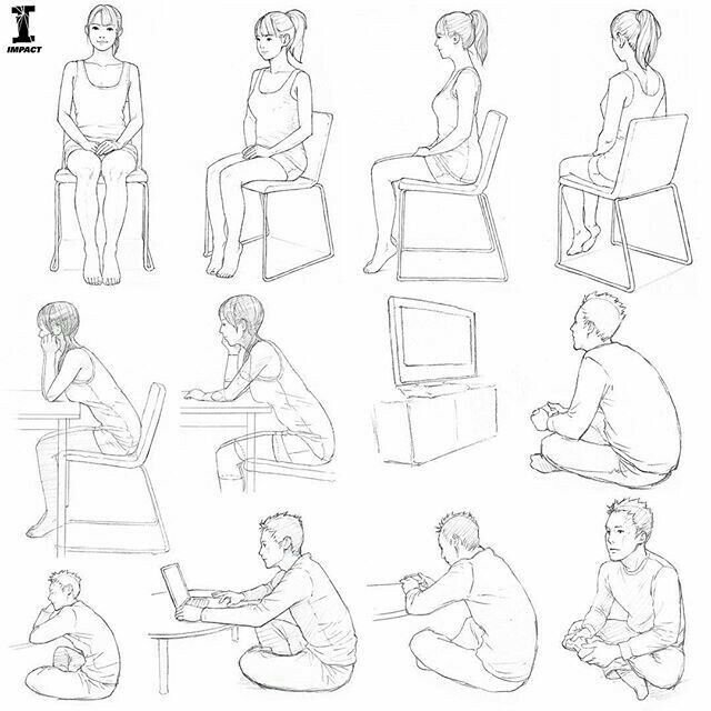 Позы для рисования сидя