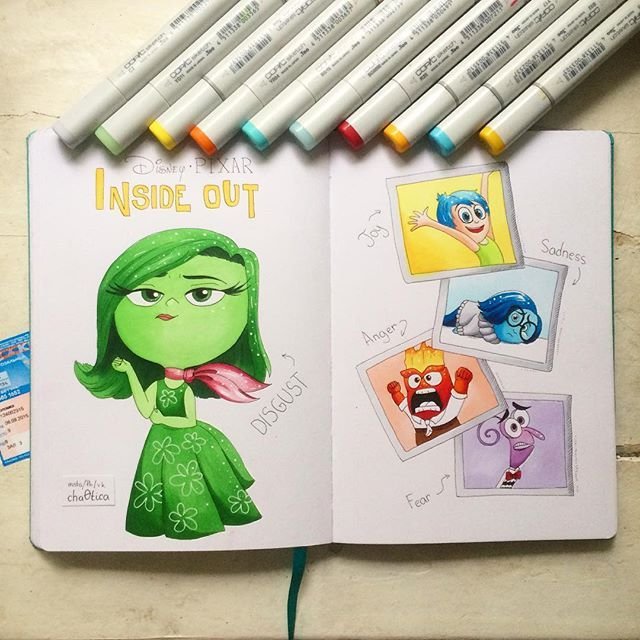 Персонажи мультиков маркерами