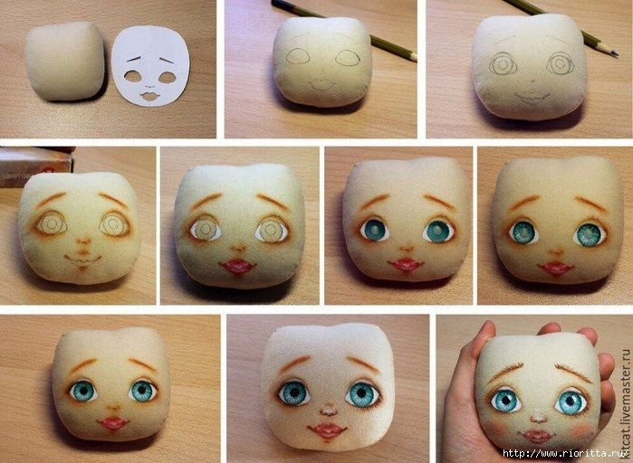 Личико текстильной куклы