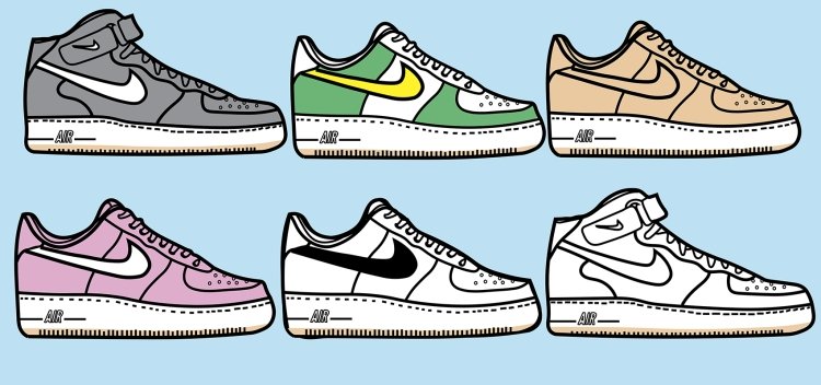 Nike Air Force 1 раскраска
