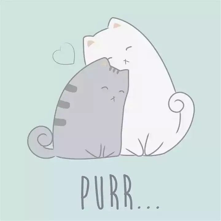 Котики обнимашки рисунок