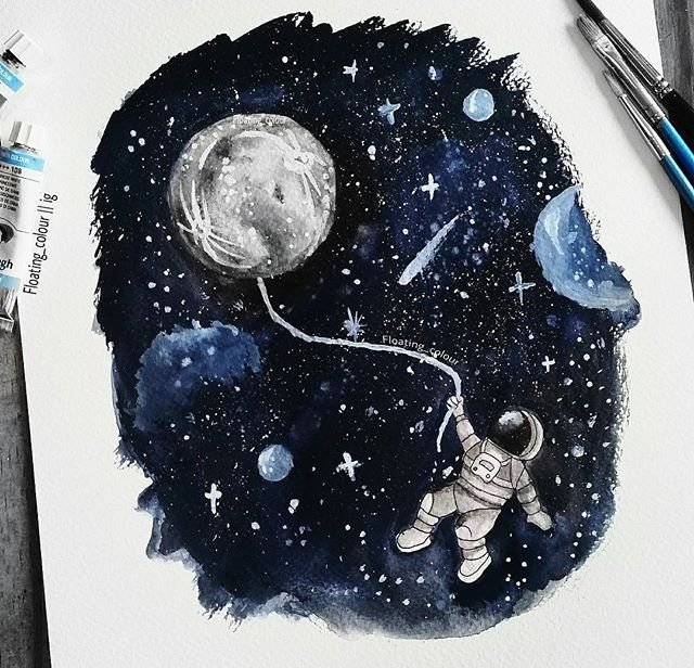 Космос акварелью