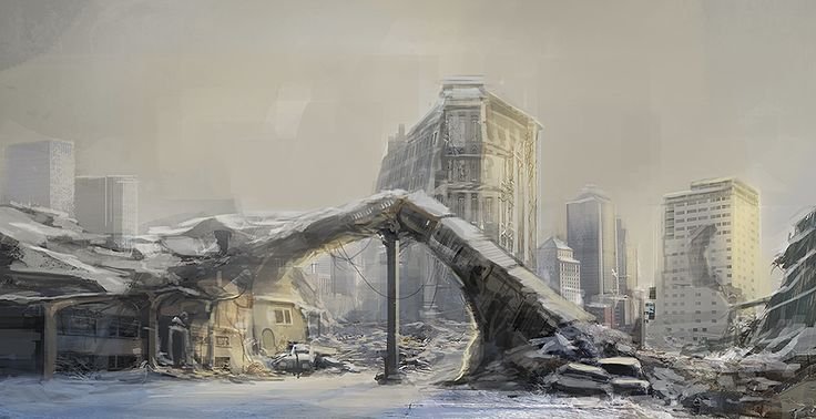 Зимний постапокалипсис арт