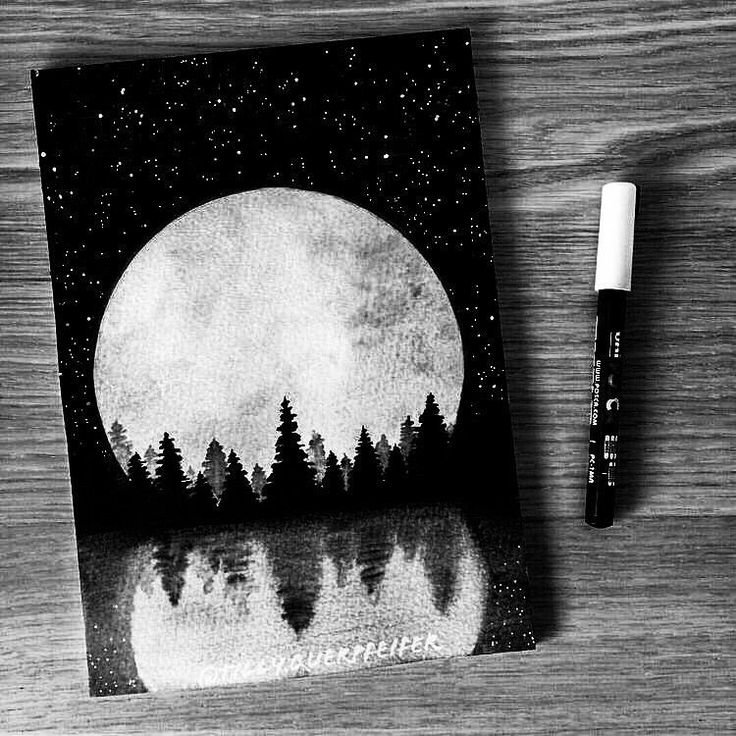 Рисунки белым карандашом