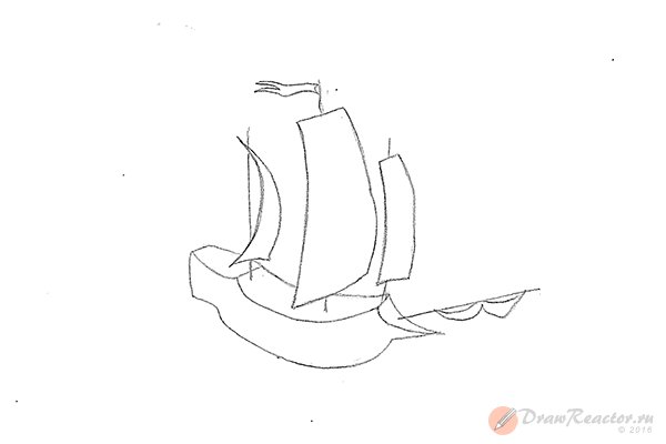 Корабль рисунок карандашом