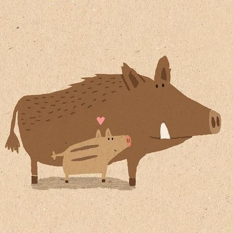 Милый кабанчик рисунок