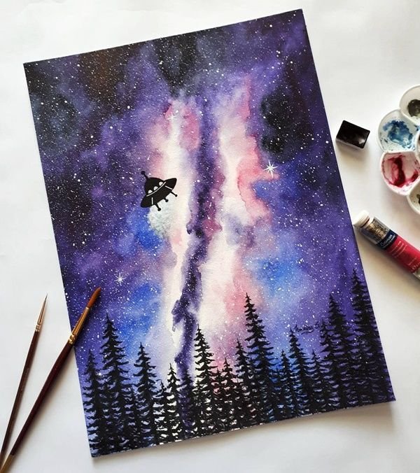 Космос гуашью