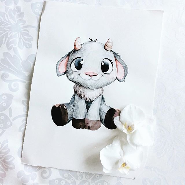 Козочка нарисованная милая