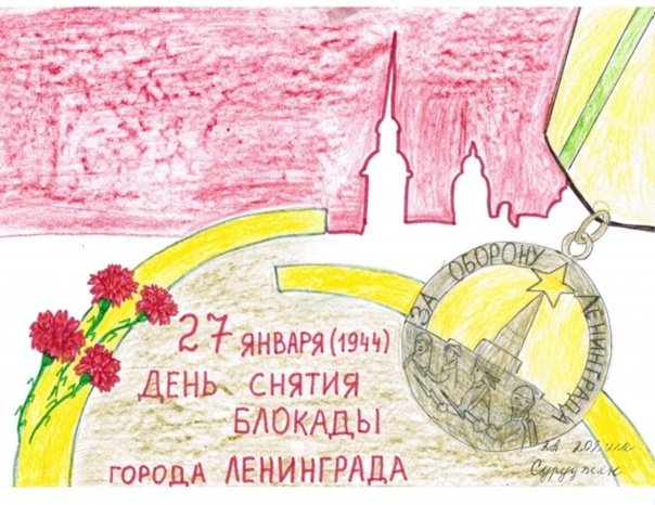День снятия блокады Ленинграда детские рисунки на конкурс