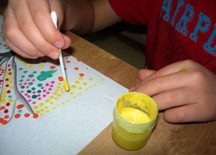 Рисование ватными палочками
