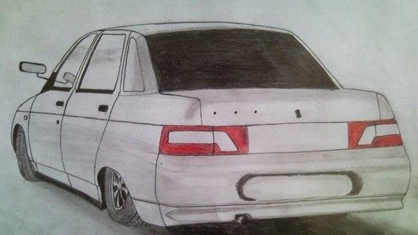 ВАЗ 2110 рисунок сзади