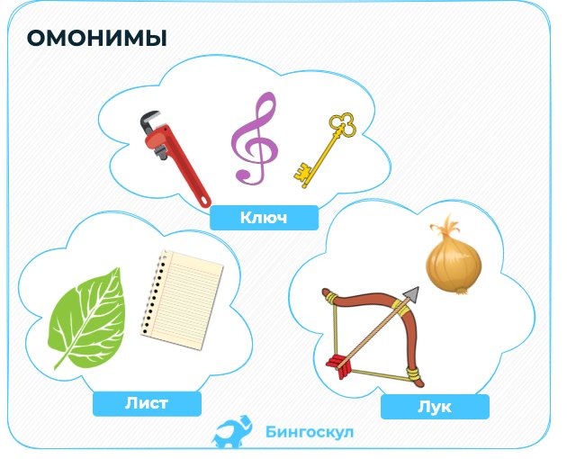 Омонимы в картинках для дошкольников