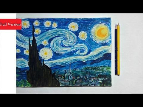 Звездная ночь Ван Гога поэтапно