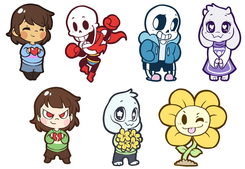 Рисунки персонажей Undertale