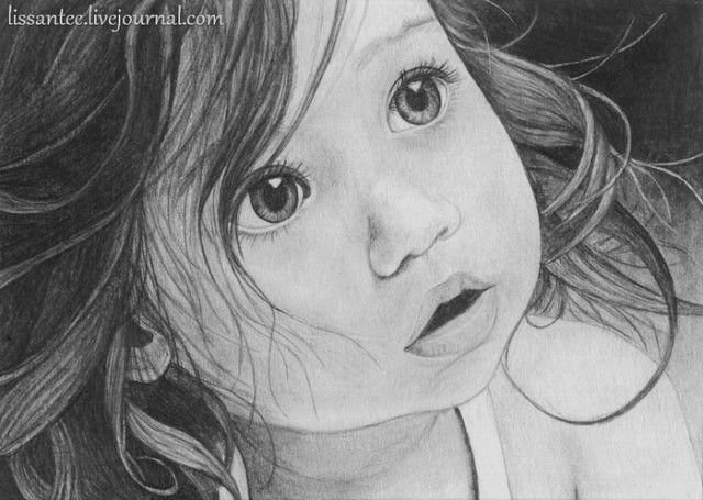 Рисунок девочки карандашом