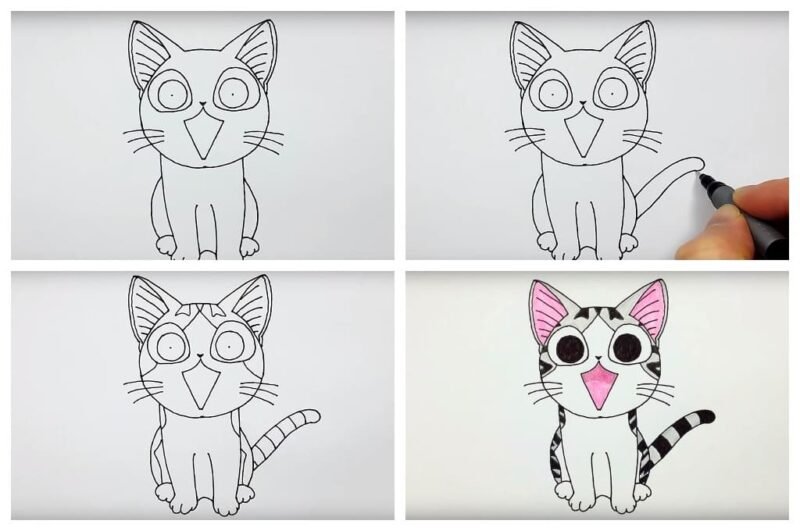Рисовать аниме кота