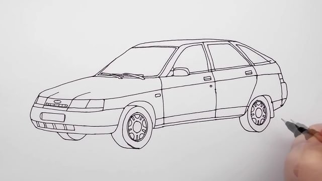 ВАЗ 2112 рисунок сзади