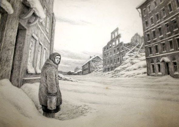 Рисунок блакада Ленинграда
