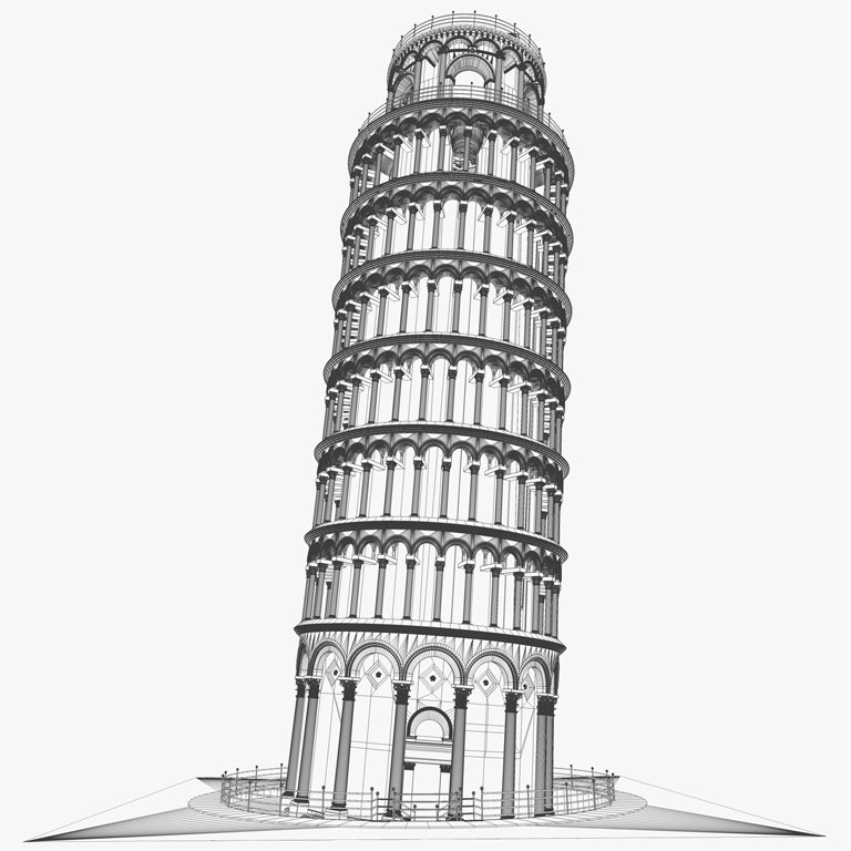 Пизанская башня Италия рисунок