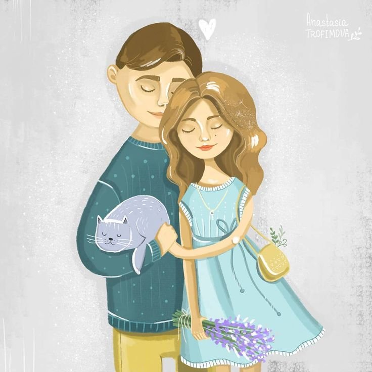 Муж и жена рисунок