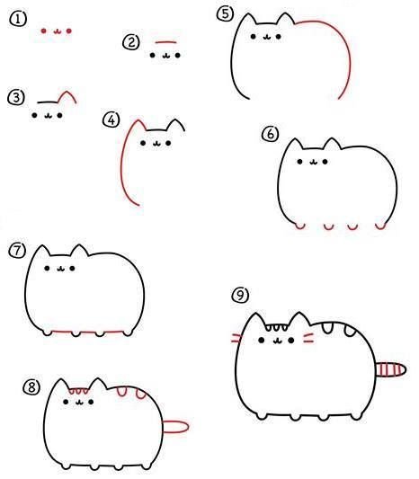 Котики для срисовки легкие и милые