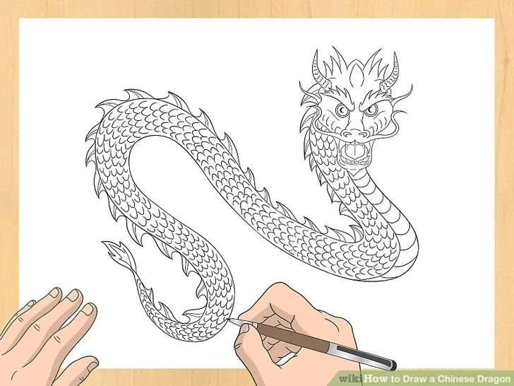 Рисование китайского дракона