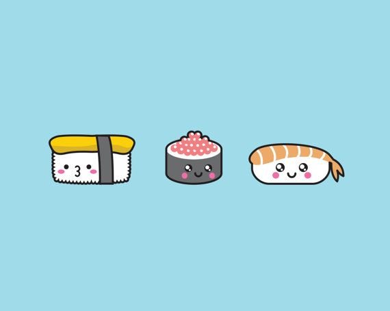 Рисунки кавай суши