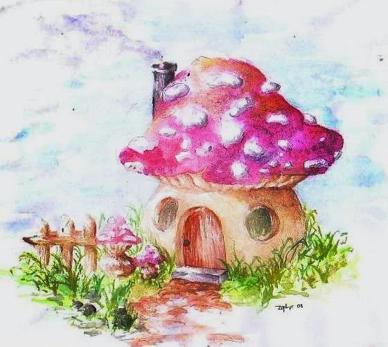 Сказочные грибы рисунки