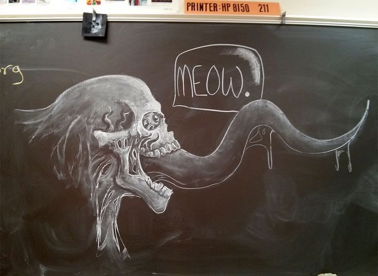 Рисунки на меловой доске
