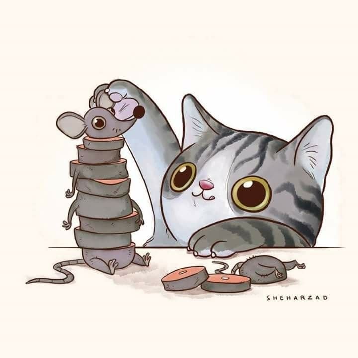Милые коты арт