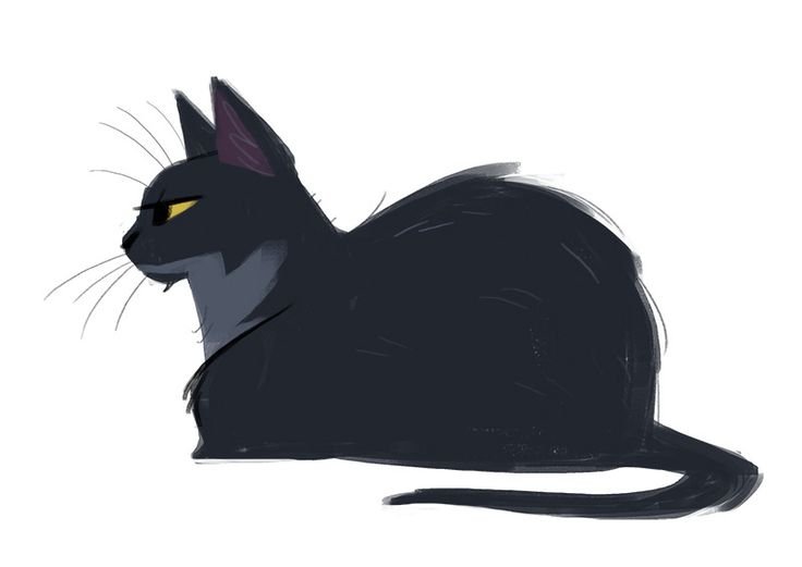 Черный кот мультяшный