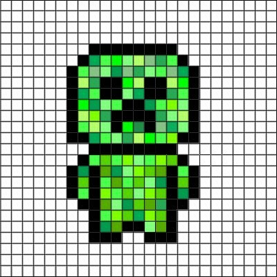 По клеточкам майнкрафт маленькие мобы