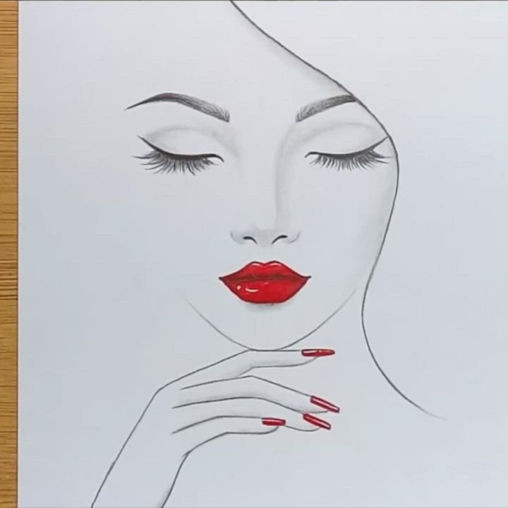 Лицо девушки рисунок карандашом