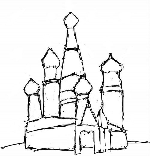 Кремль рисунок карандашом
