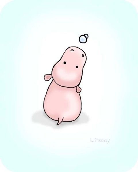 Бегемотик рисунок