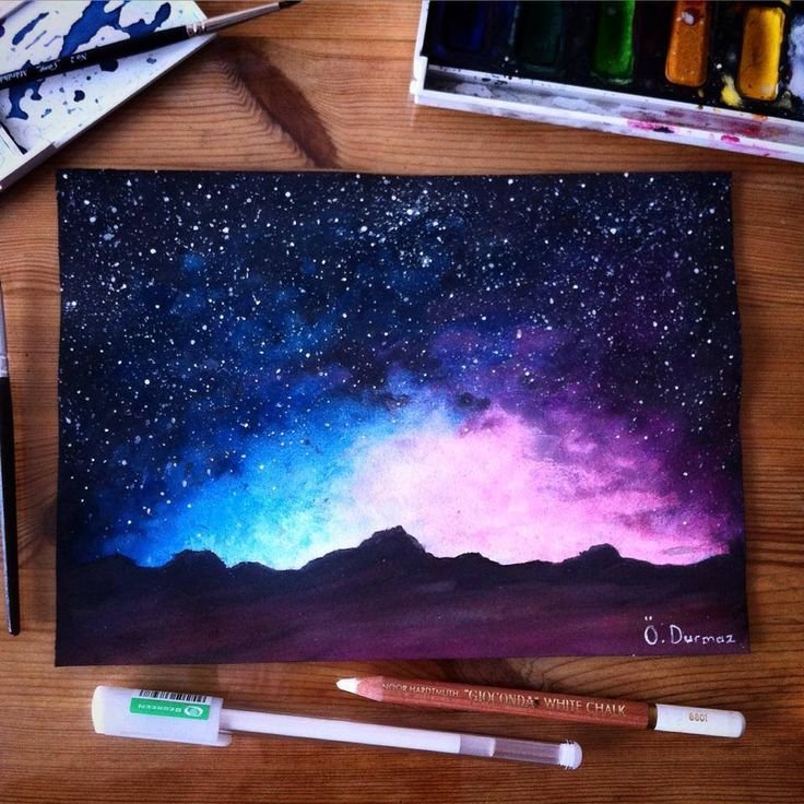 Космос гуашью