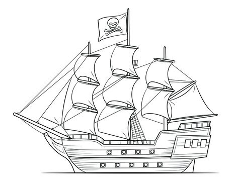 Парусник рисунок карандашом