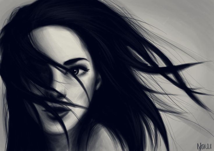 Брюнетка рисунок