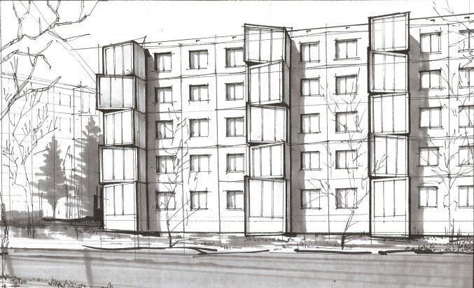Фасад хрущевки