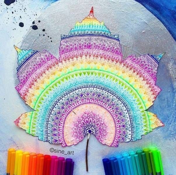 Радужные рисунки для срисовки
