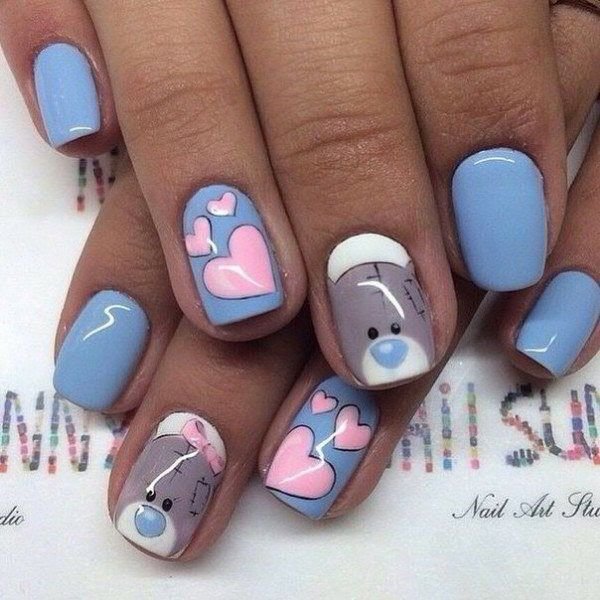 Ногти с мишками