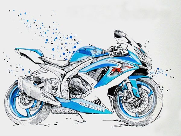 Suzuki GSX R 750 рисунок