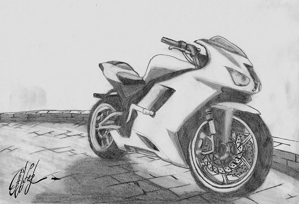 Мотоцикл рисунок