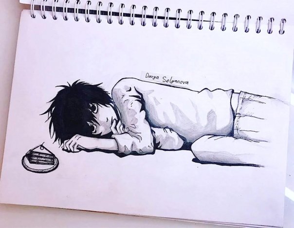 Рисунки для срисовки грустные