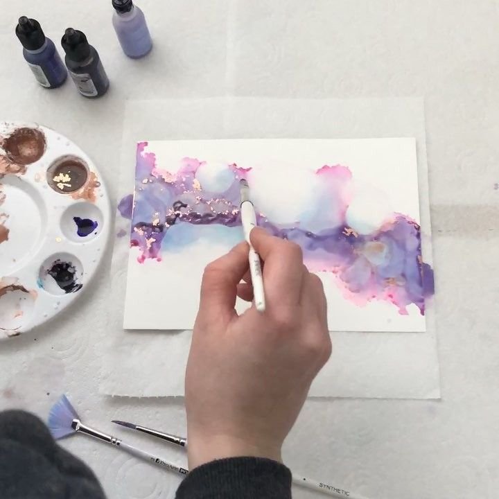 Рисование алкогольными чернилами мастер класс видео