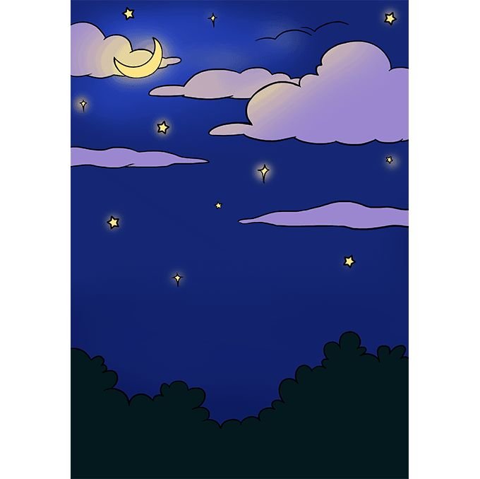 Рисунок ночного неба