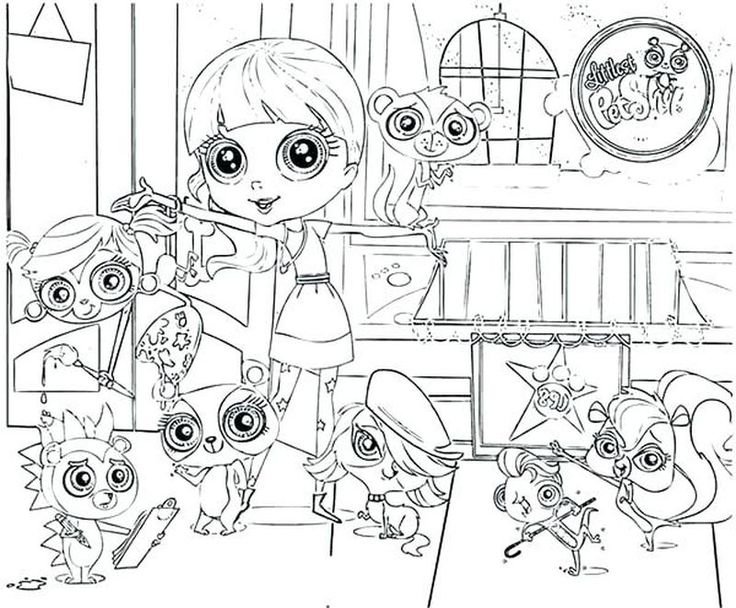 Раскраска Pets shop