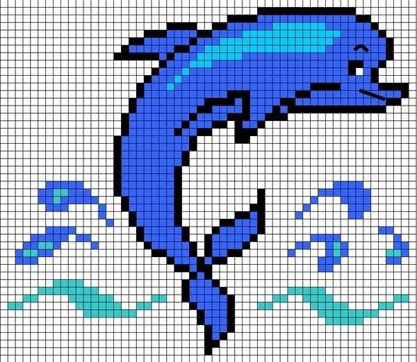 Рисунки по клеткам простые