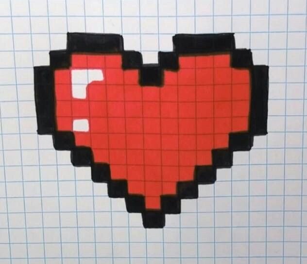Сердечко из клеточек
