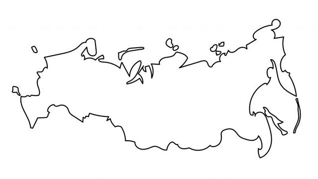 Контур России на прозрачном фоне